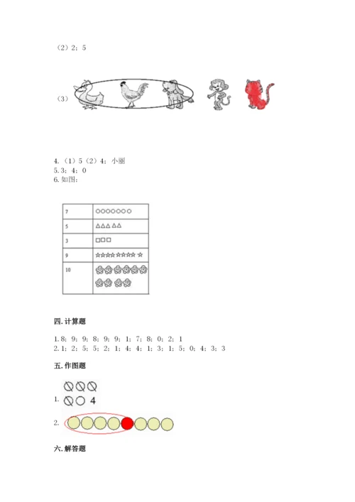 北师大版一年级上册数学期中测试卷及1套参考答案.docx