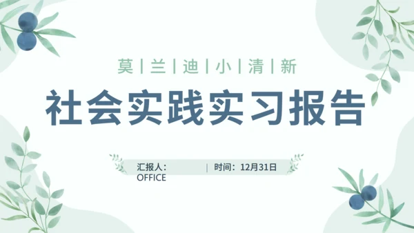 莫兰迪小清新大学生社会实践实习报告