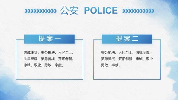 蓝色莫兰迪风格警察民警个人总结动态PPT模板