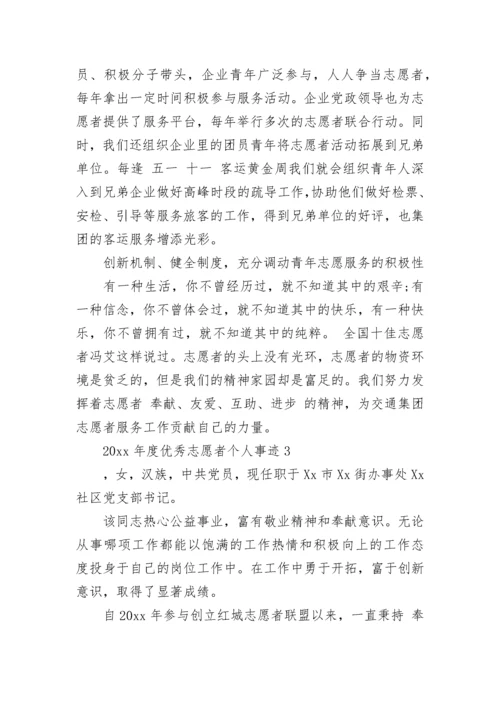 2022年度优秀志愿者个人事迹材料1000字.docx