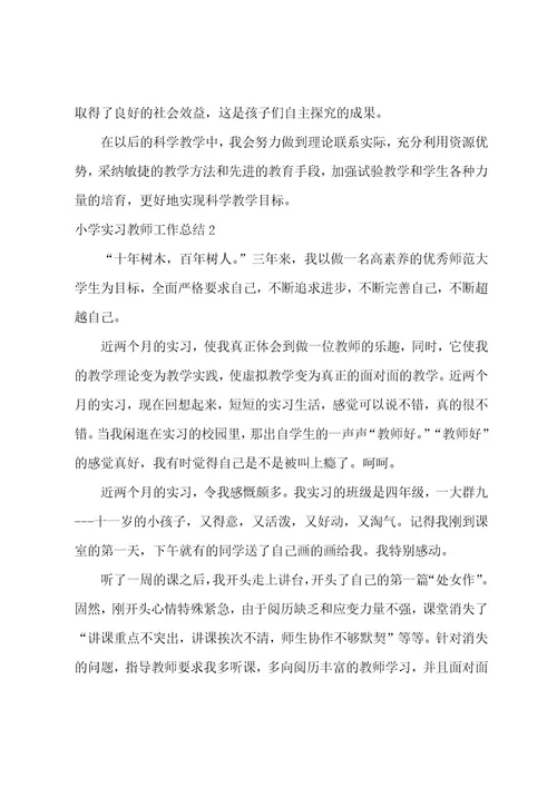 小学实习教师工作总结(汇编15篇)