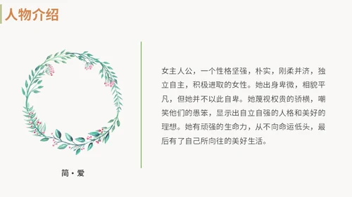 绿色清新九年级语文简爱读书分享说课课件PPT模板语文九年级下册