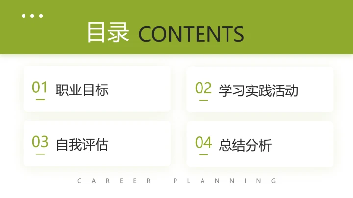 英语专业大学生职业生涯规划发展展示PPT模版