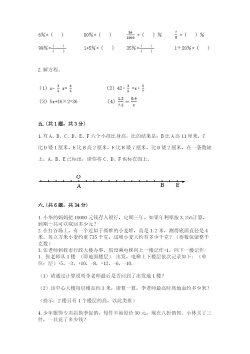 小学六年级数学毕业试题精品【能力提升】.docx