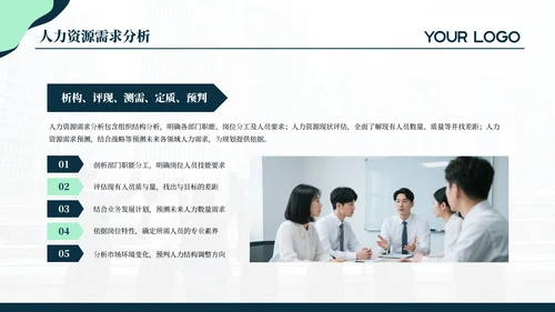 蓝绿色简约商务人资培训通用PPT模板