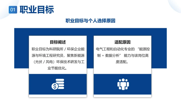 电气工程和自动化专业大学生职业生涯规划通用PPT模版
