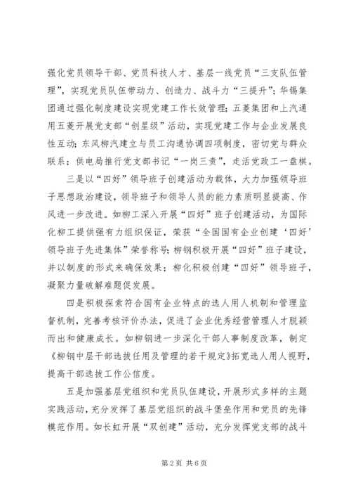 市国资委企业党委党建工作汇报材料.docx
