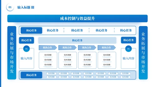 蓝色简约风逻辑表格PPT版式合集