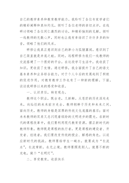 小学语文教师个人研修总结.docx
