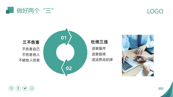 绿色简约物业员工安全知识PPT模板宣传PPT动态PPT安全教育