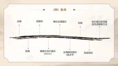 棕色水墨传统笔刷大气中医药糖尿病护理实拍操作培训PPT