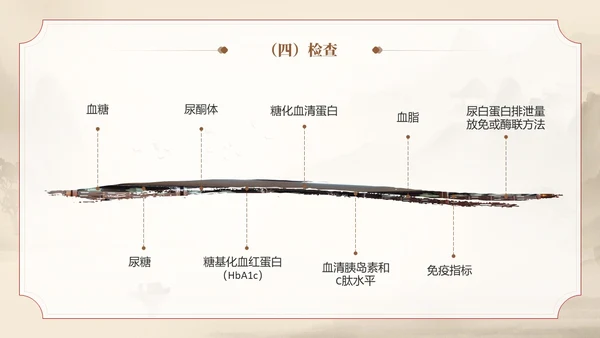 棕色水墨传统笔刷大气中医药糖尿病护理实拍操作培训PPT