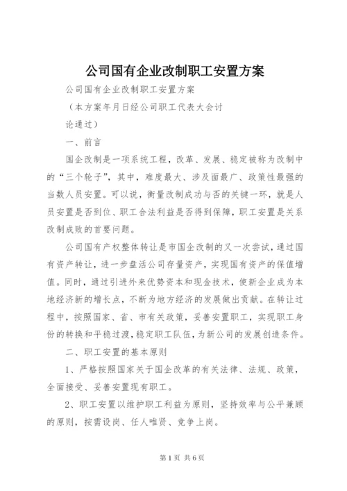 公司国有企业改制职工安置方案.docx