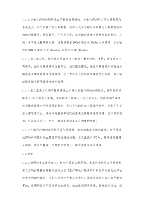 普外科小儿病人输液滴速的影响因素分析及护理对策.docx