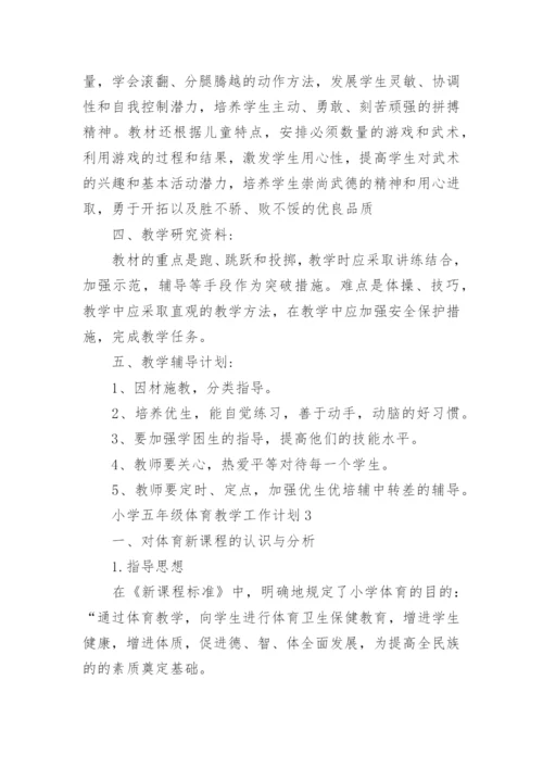 小学五年级体育教学工作计划5篇.docx