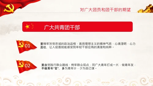 在庆祝共青团成立100周年大会上的讲话PPT