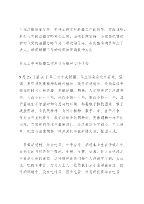 第三次中央新疆工作座谈会精神心得体会.docx