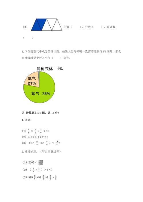 小学六年级数学上册期末考试卷附答案【模拟题】.docx