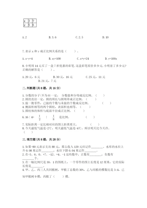 北师大版小学数学六年级下册期末检测试题（易错题）.docx