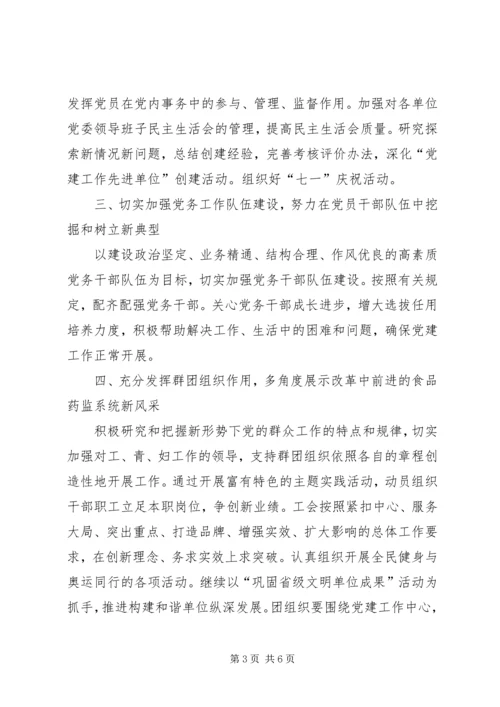 监督管理局机关党委工作计划.docx