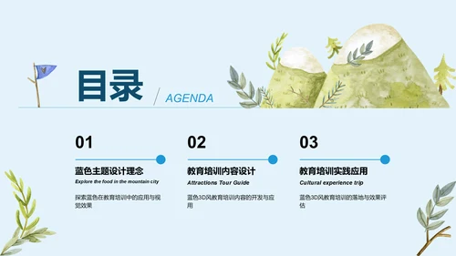 蓝色3D风学习成果PPT