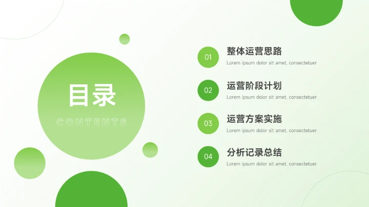 绿色亮系电商运营方案策划PPT模板