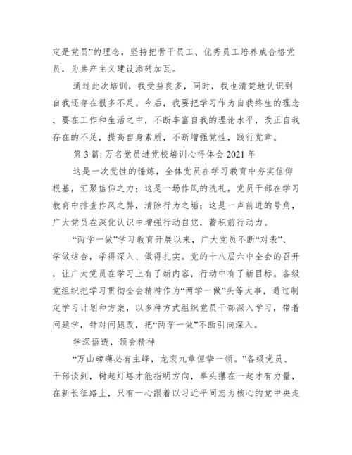 关于万名党员进党校培训心得体会年【十九篇】.docx