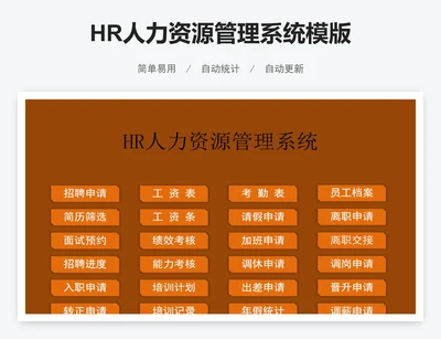 HR人力资源管理系统模版