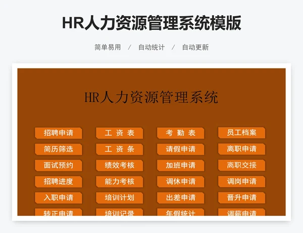 HR人力资源管理系统模版