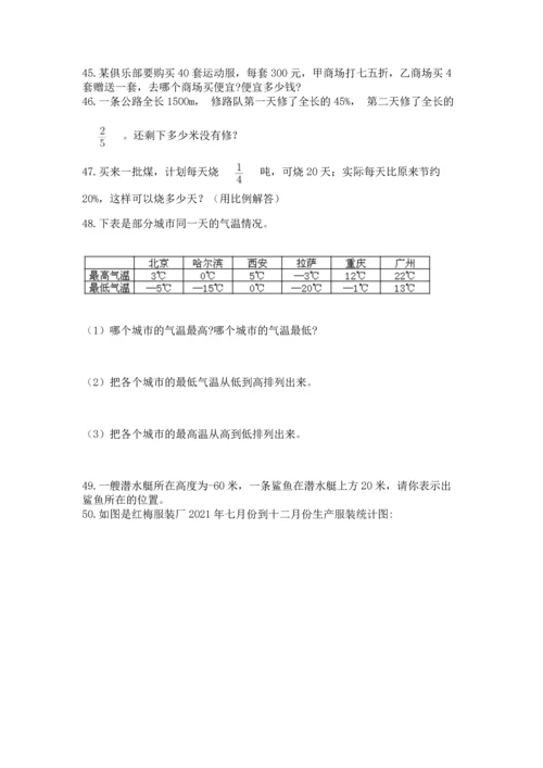 六年级小升初数学解决问题50道含完整答案【全优】.docx