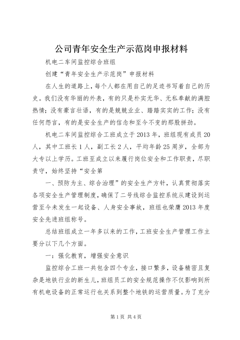 公司青年安全生产示范岗申报材料 (4).docx