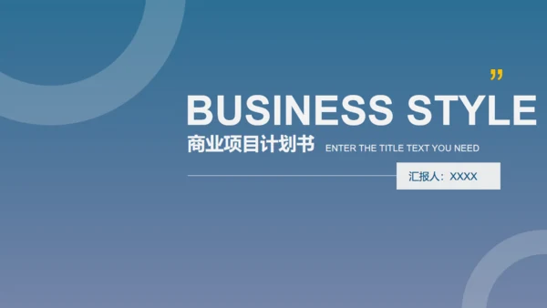 商业项目计划书模板通用PPT