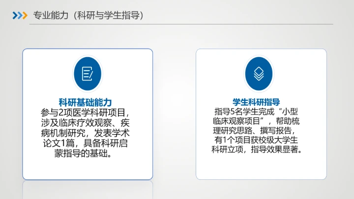 蓝色商务临床医学专业大学生求职个人能力综合展示职业生涯规划PPT模版