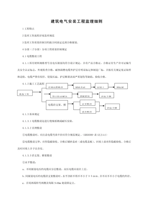 优质建筑电气安装监理标准细则.docx