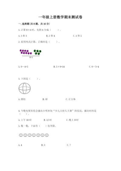 一年级上册数学期末测试卷附完整答案【全国通用】.docx