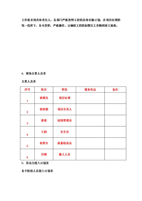 塔基施工项目组织设计模板