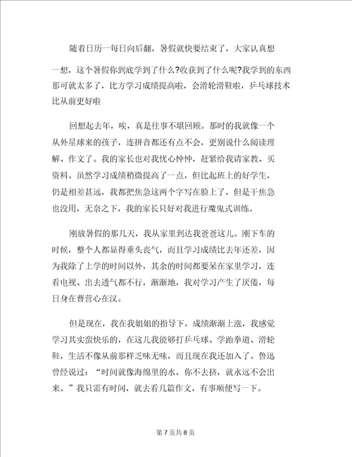 暑假的趣事作文500字