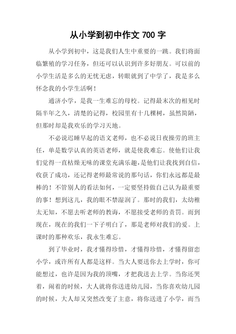 从小学到初中作文700字.docx