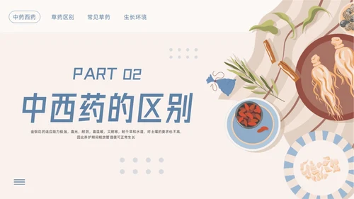 蓝色简约神奇中药草PPT模板宣传PPT动态PPT中医药