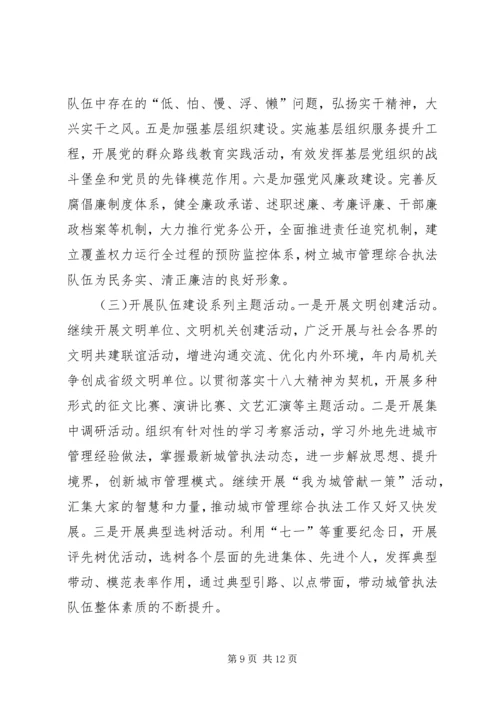 市城市管理综合执法局工作计划.docx