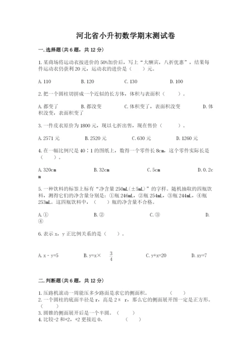 河北省小升初数学期末测试卷（精练）.docx