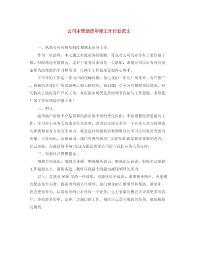 精编之公司主管助理年度工作计划范文.docx