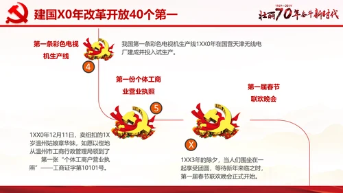 欢度国庆机关党政风通用PPT模板