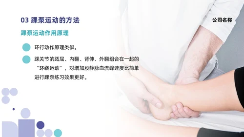 蓝色系紫色系简约风踝泵运动健康宣教培训ppt课件