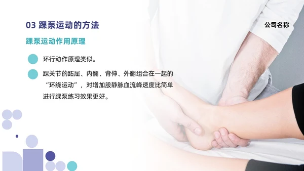蓝色系紫色系简约风踝泵运动健康宣教培训ppt课件