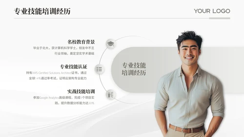 灰色个人简历通用PPT模版