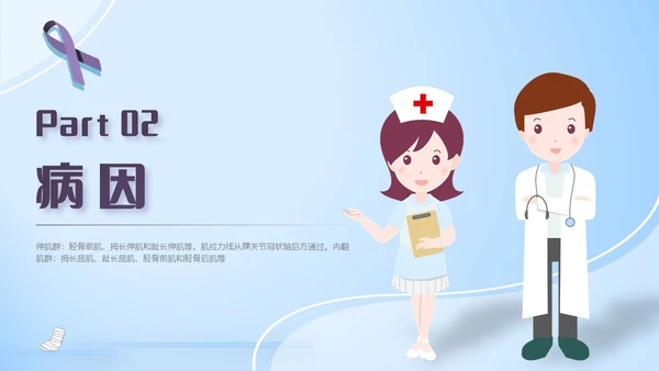 蓝紫色医疗风踝关节骨折护理查房护理PPT模板pptx