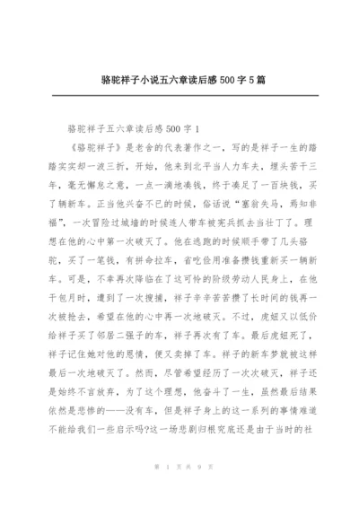 骆驼祥子小说五六章读后感500字5篇.docx