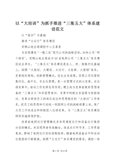 以“大培训”为抓手推进“三集五大”体系建设范文.docx