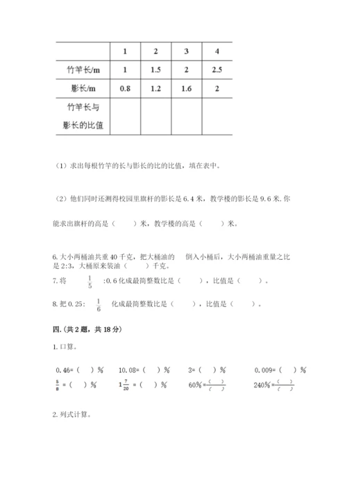 小学六年级下册数学摸底考试题（精练）.docx